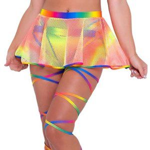 Psychedelic Sunburst Fishnet Skirt